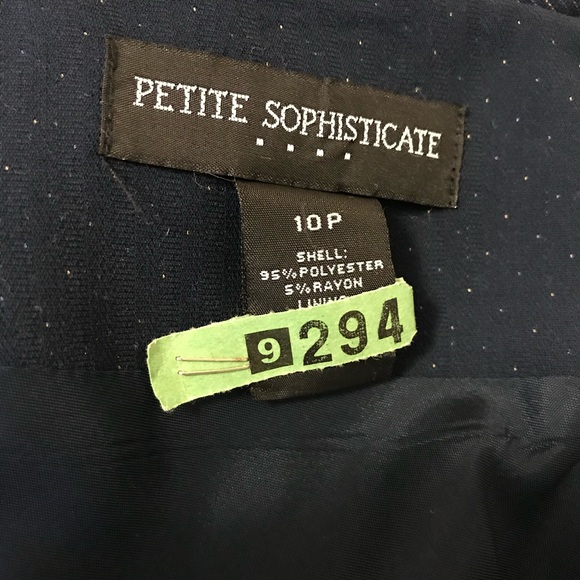 Vintage 90s Petite Sophisticate 2 Piece Skirt Suit Navy Blue Mixed Sizes 12P - Picture 10 of 13